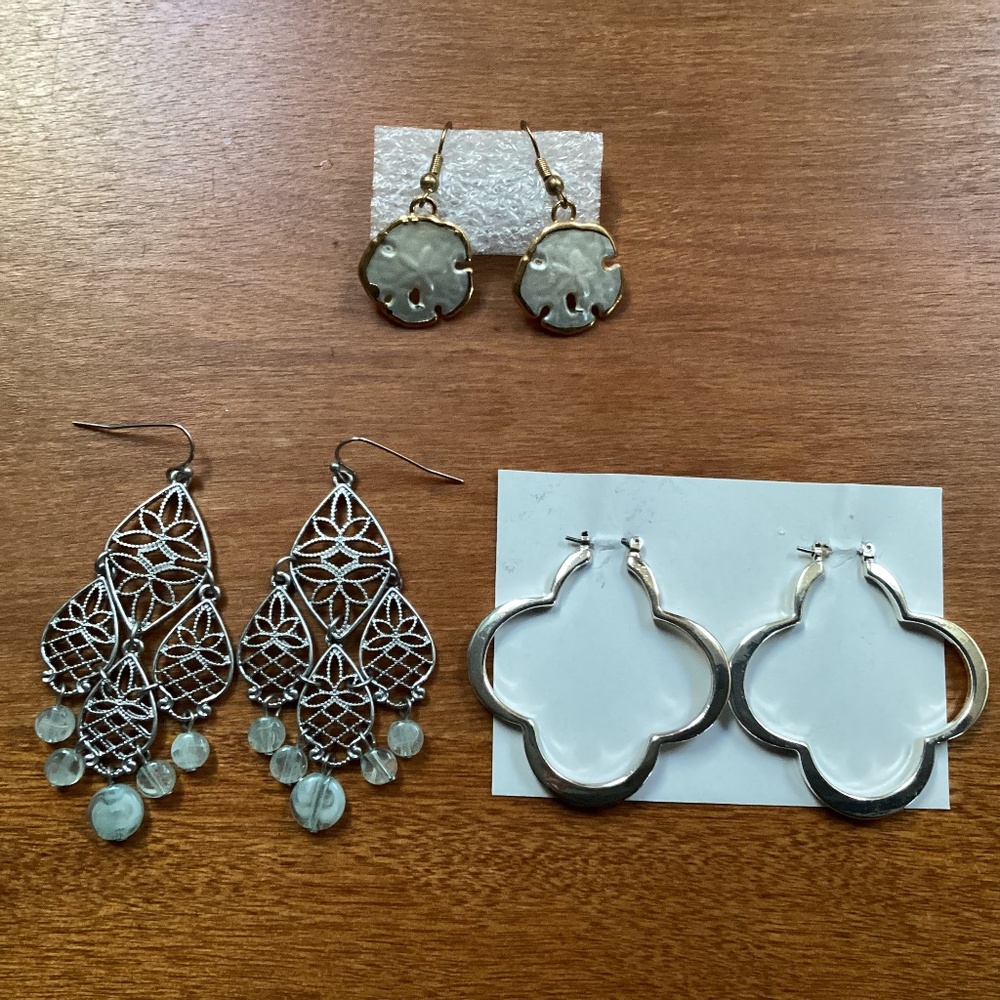 Earrings Bundle of 3 Pairs Brand Unknown